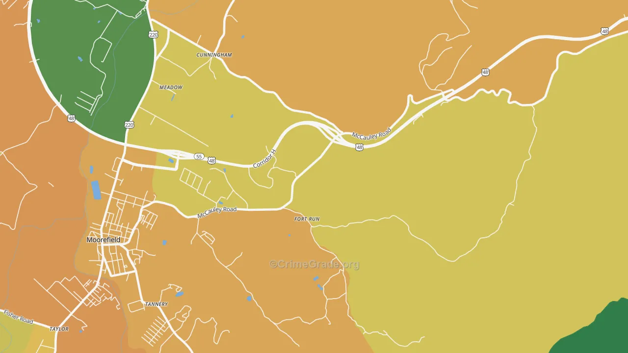 Fort Run, WV Map of Murder Rates
