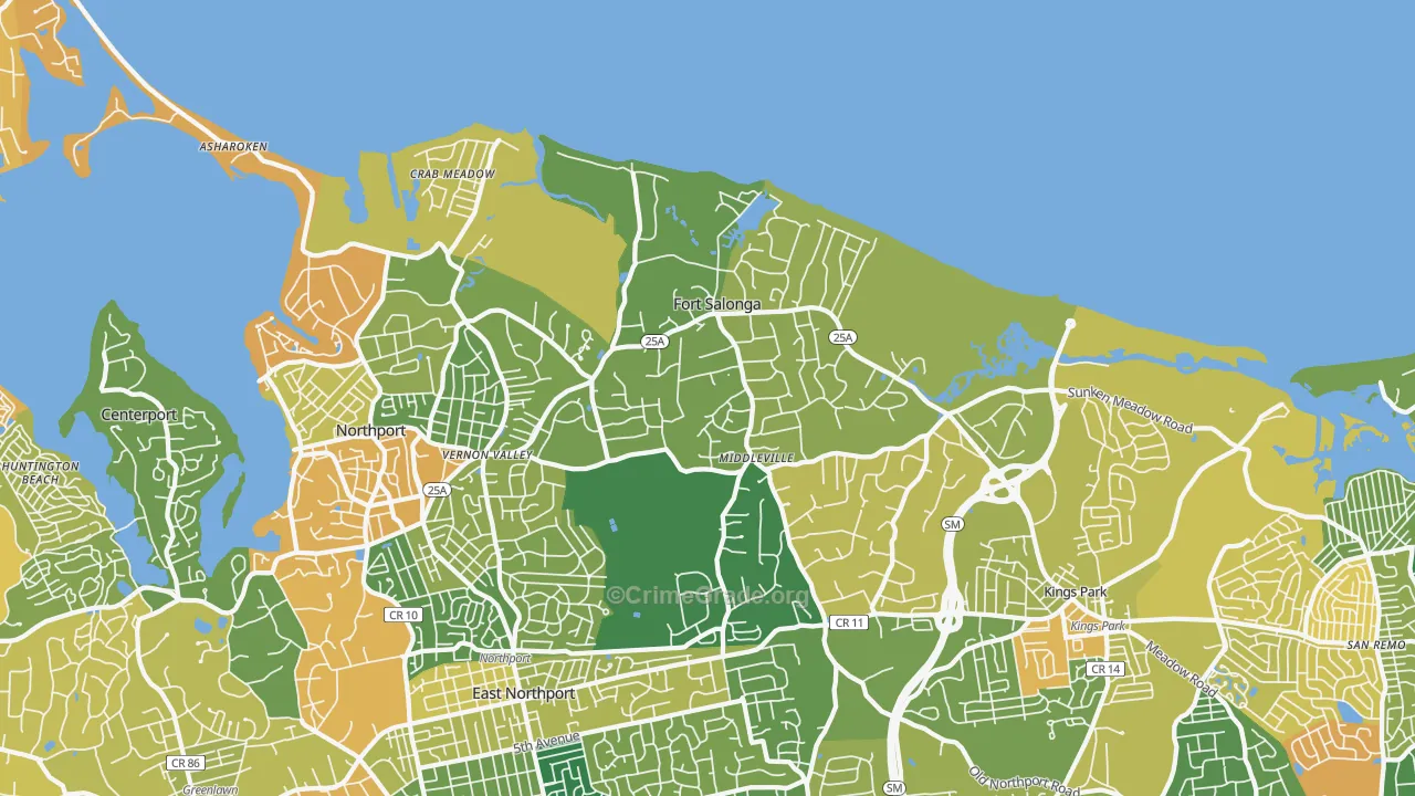 Fort Salonga, NY Map of Murder Rates