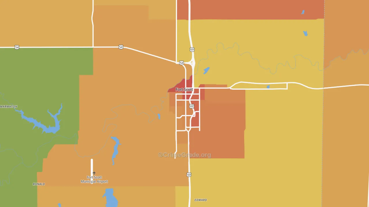 Fort Scott, KS Map of Murder Rates