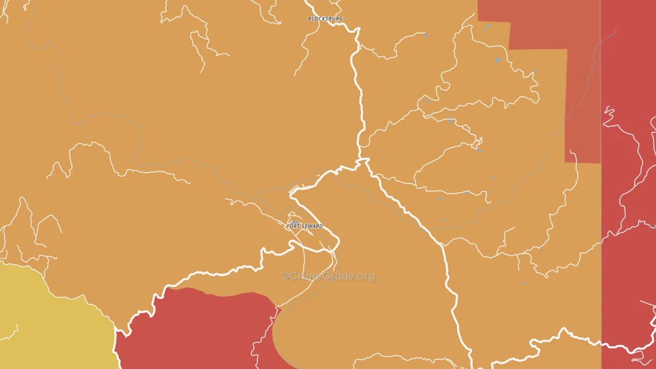 Fort Seward, CA Map of Murder Rates