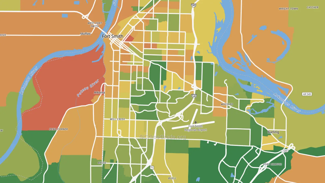 Fort Smith, AR Map of Murder Rates