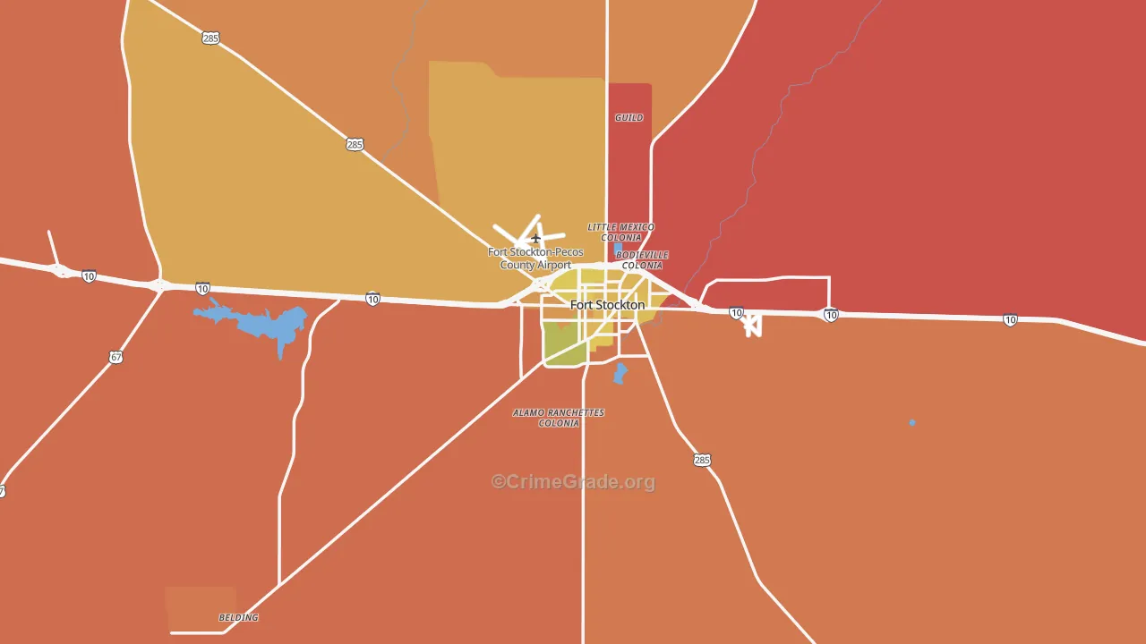 Fort Stockton, TX Map of Murder Rates