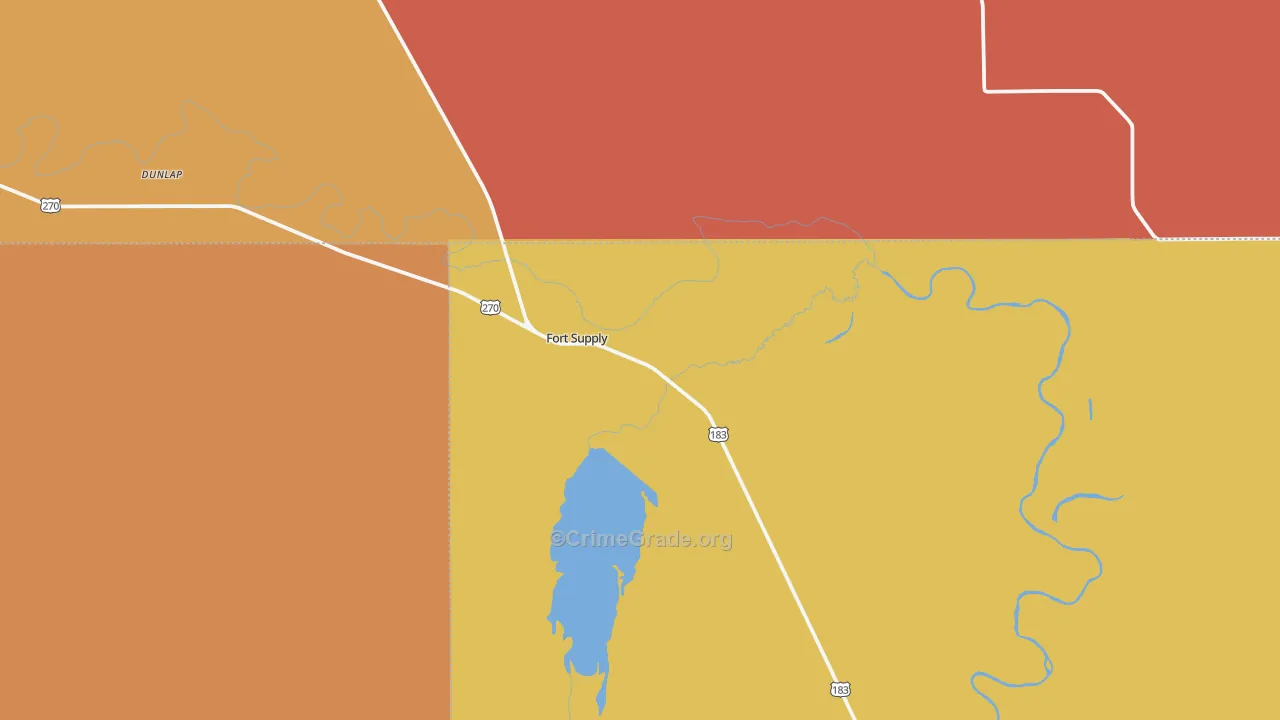 Fort Supply, OK Map of Murder Rates