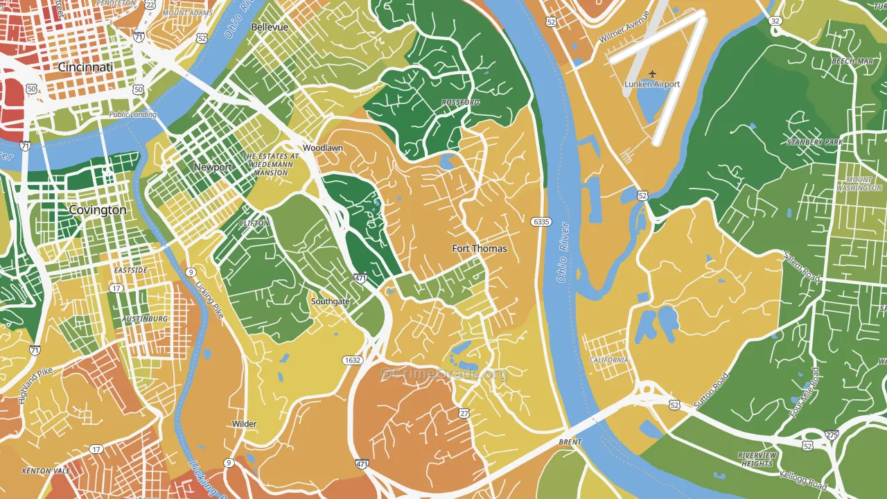 Fort Thomas, KY Map of Murder Rates