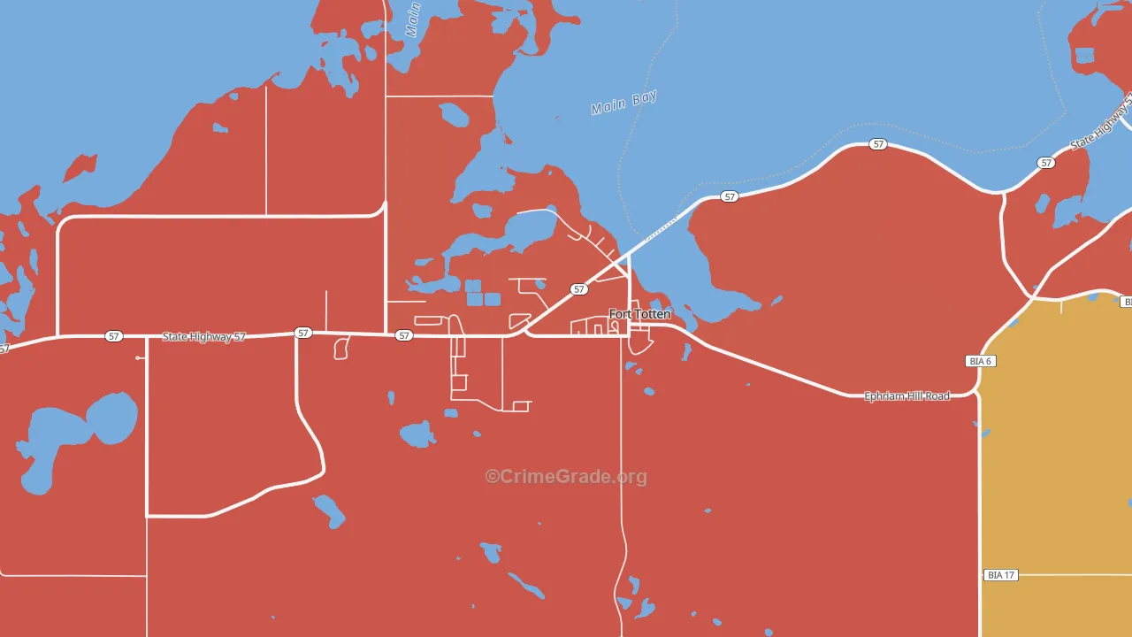Fort Totten, ND Map of Murder Rates