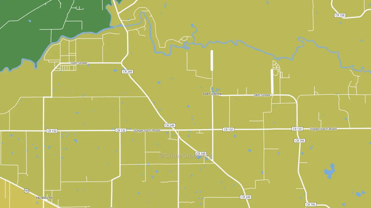 Fort Union, FL Map of Murder Rates