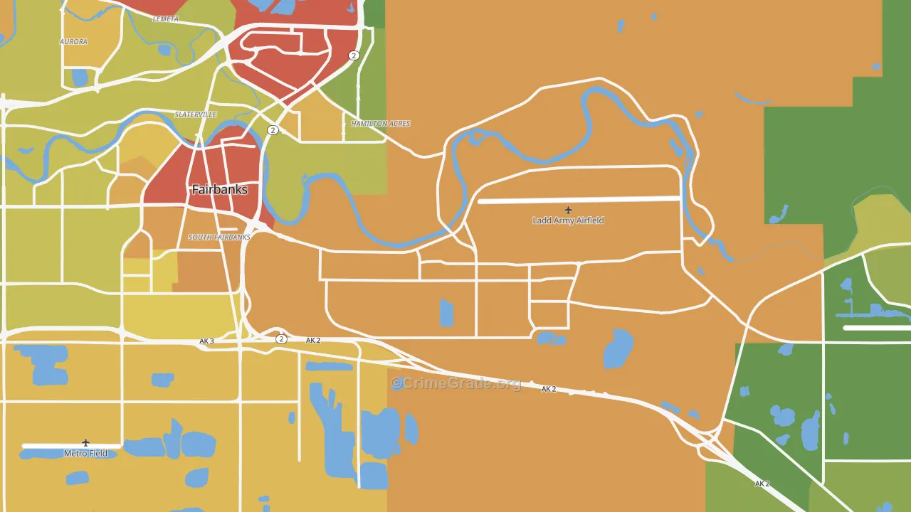 Fort Wainwright, AK Map of Murder Rates