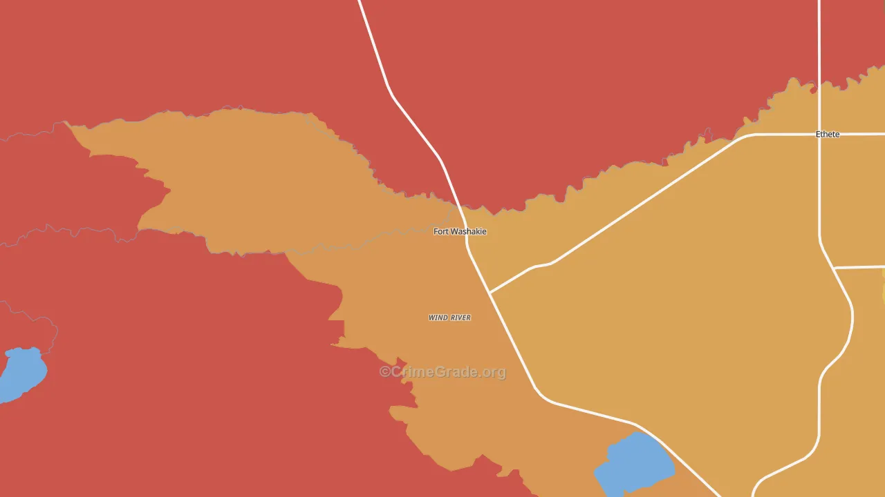 Fort Washakie, WY Map of Murder Rates