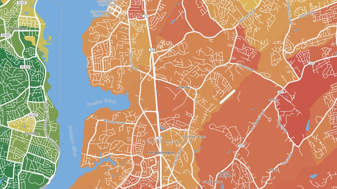 Fort Washington, MD Map of Murder Rates