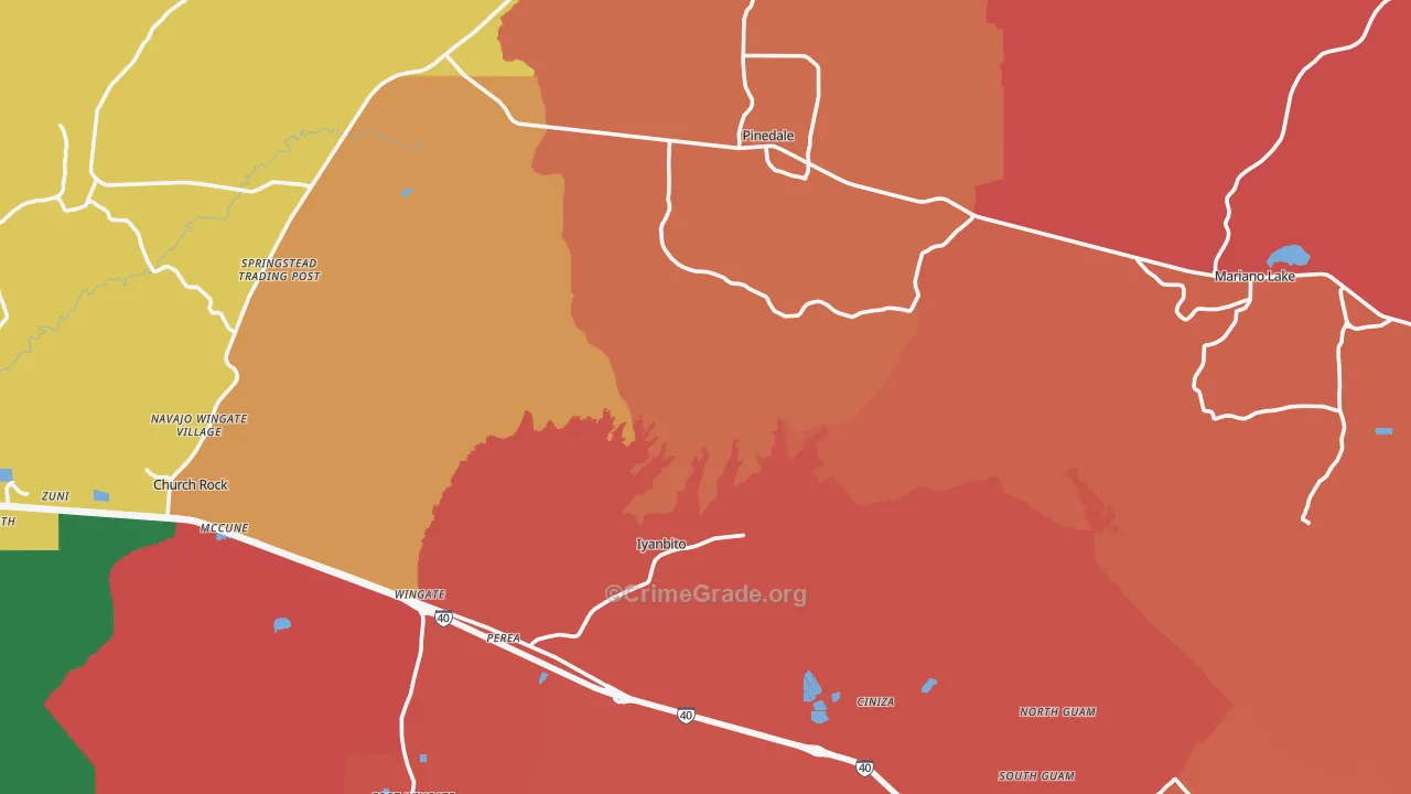 Fort Wingate, NM Map of Murder Rates