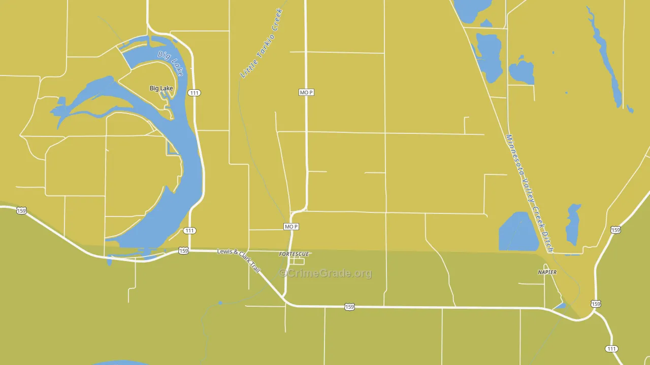 Fortescue, MO Map of Murder Rates