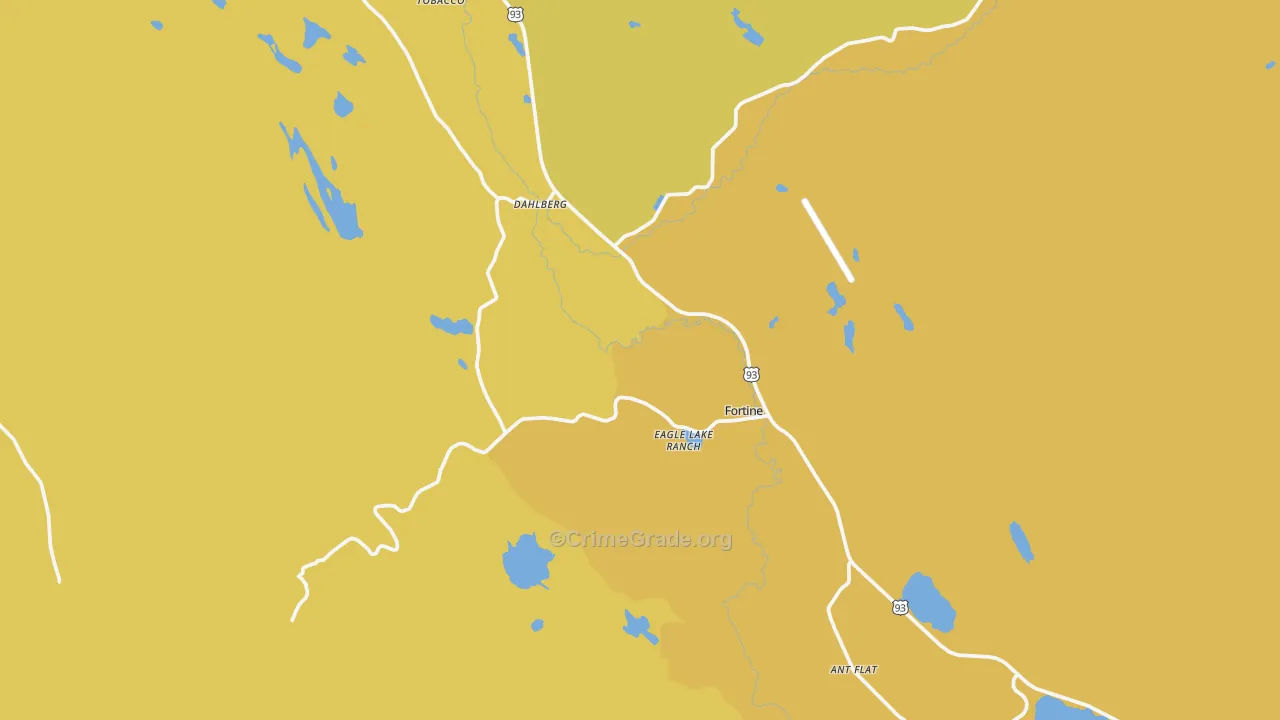 Fortine, MT Map of Murder Rates