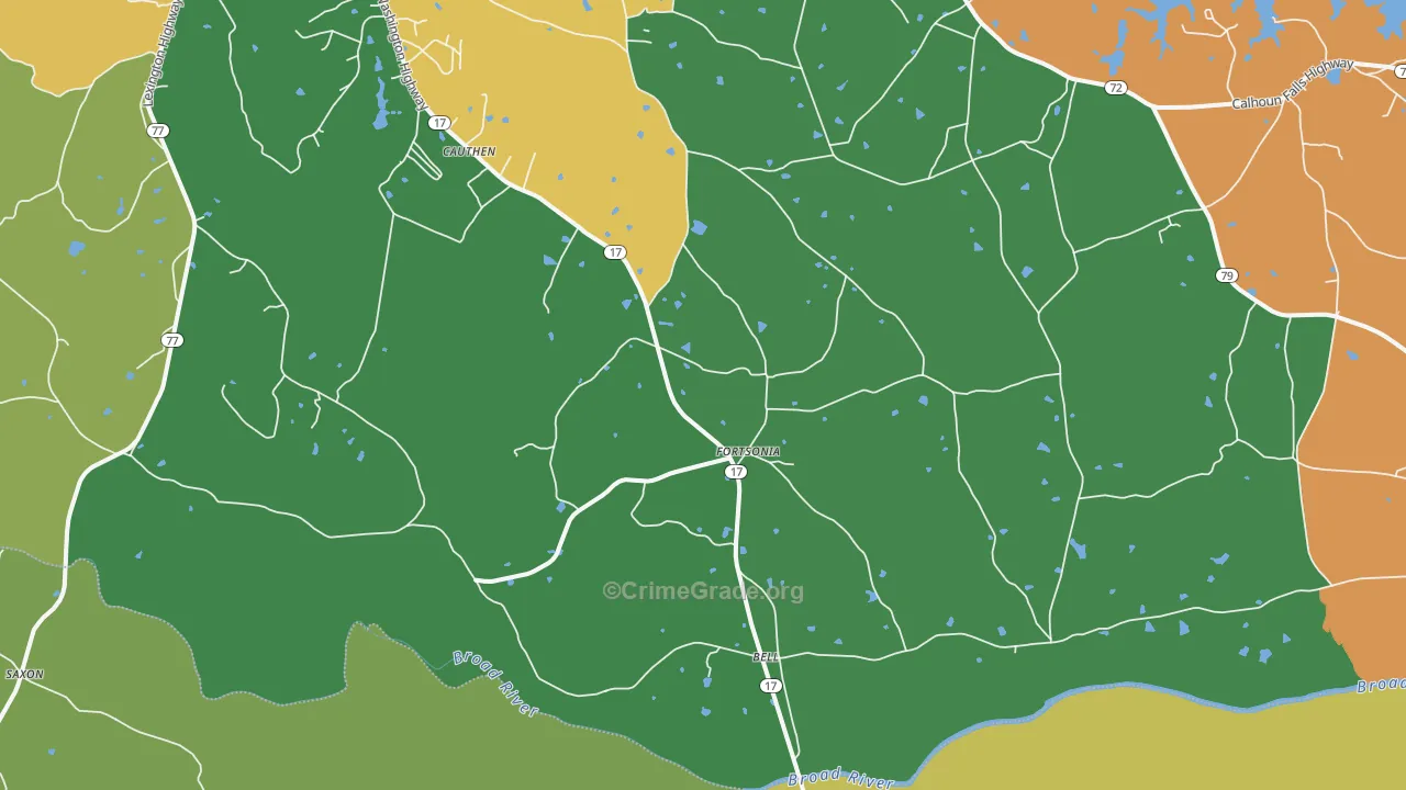 Fortsonia, GA Map of Murder Rates