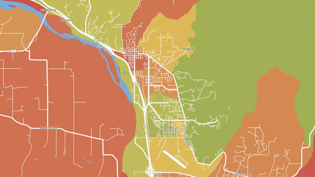 Fortuna, CA Map of Murder Rates