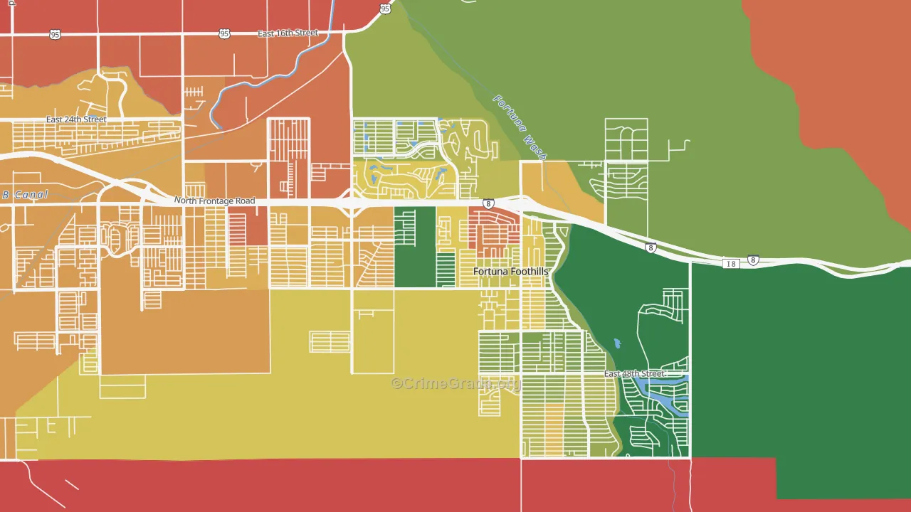 Fortuna Foothills, AZ Map of Murder Rates