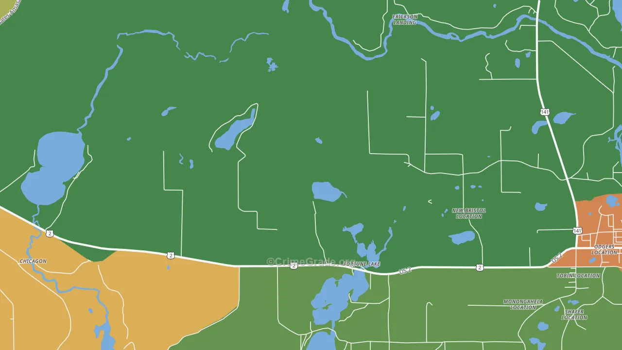 Fortune Lake, MI Map of Murder Rates