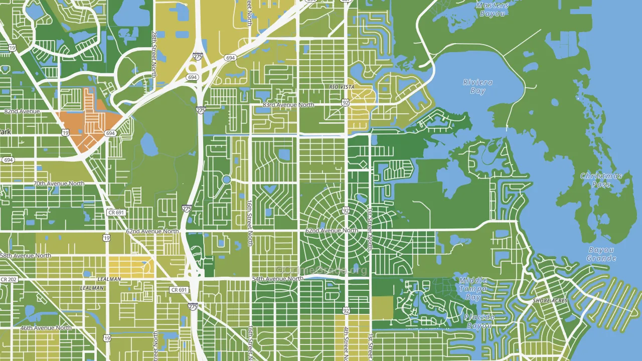 Fossil Park, St. Petersburg, FL Map of Murder Rates