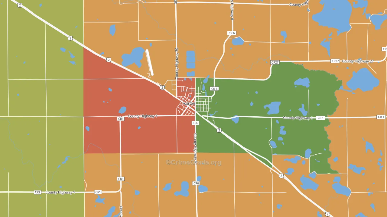 Fosston, MN Map of Murder Rates