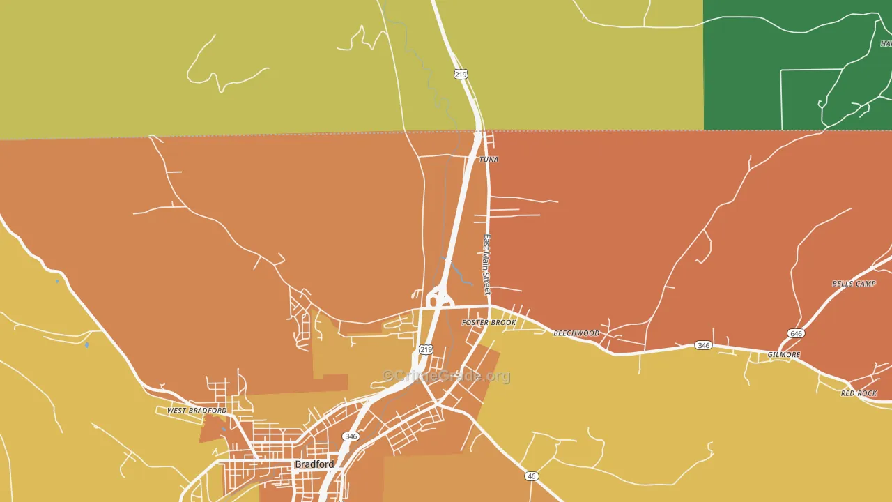 Foster Brook, PA Map of Murder Rates
