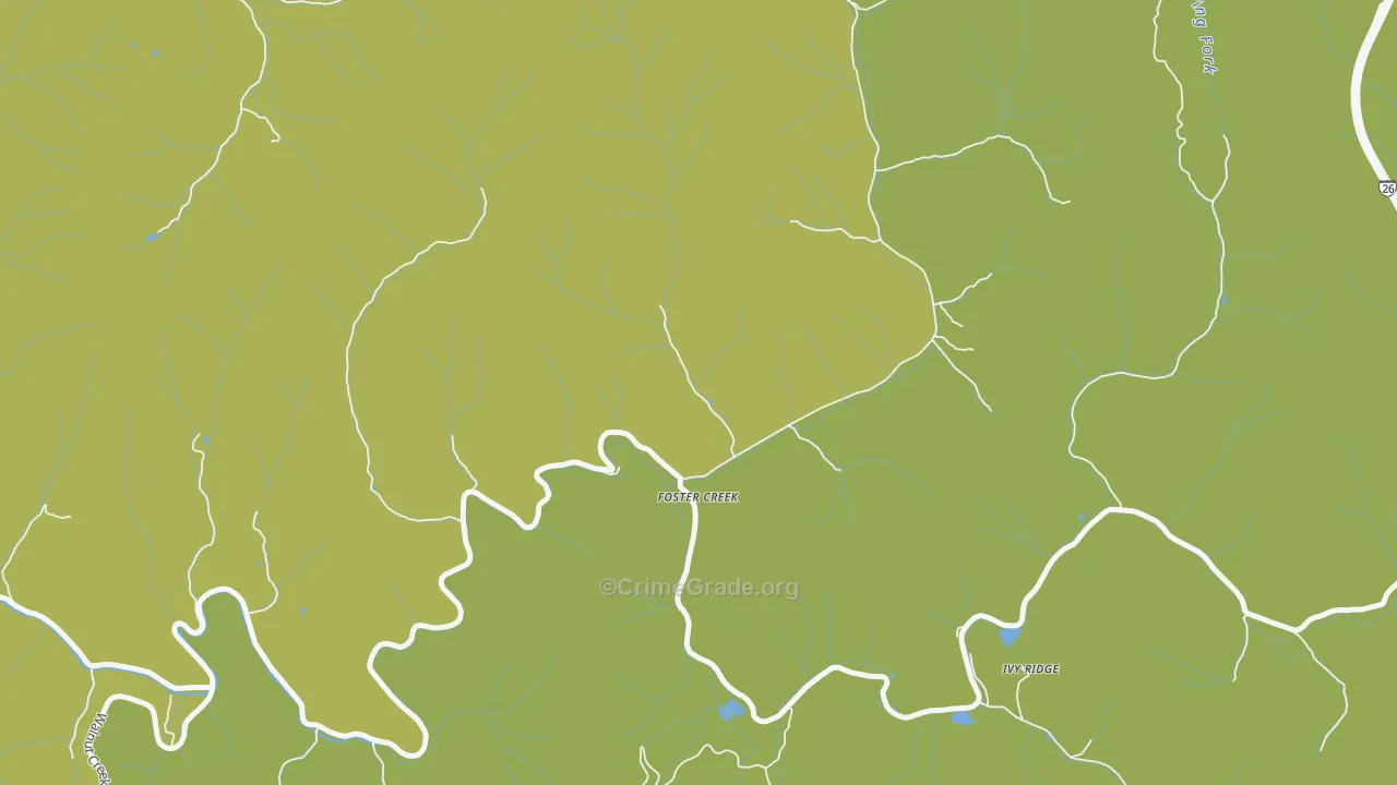 Foster Creek, NC Map of Murder Rates