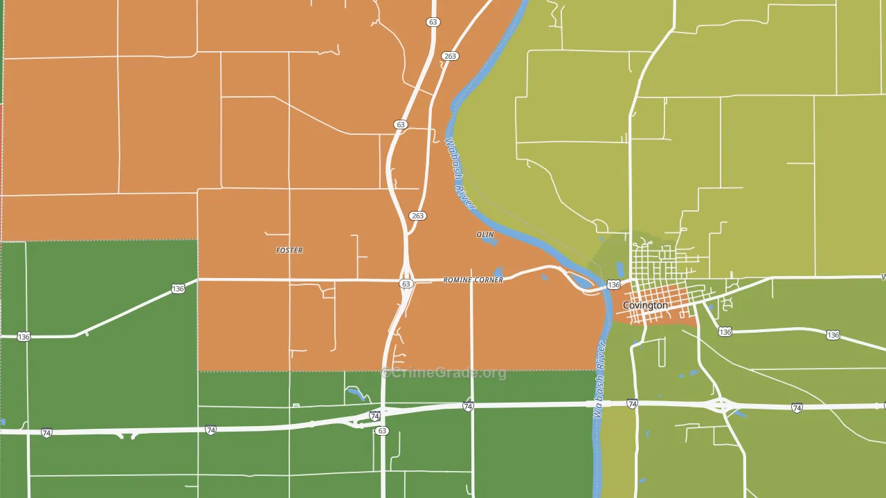 Foster, IN Map of Murder Rates