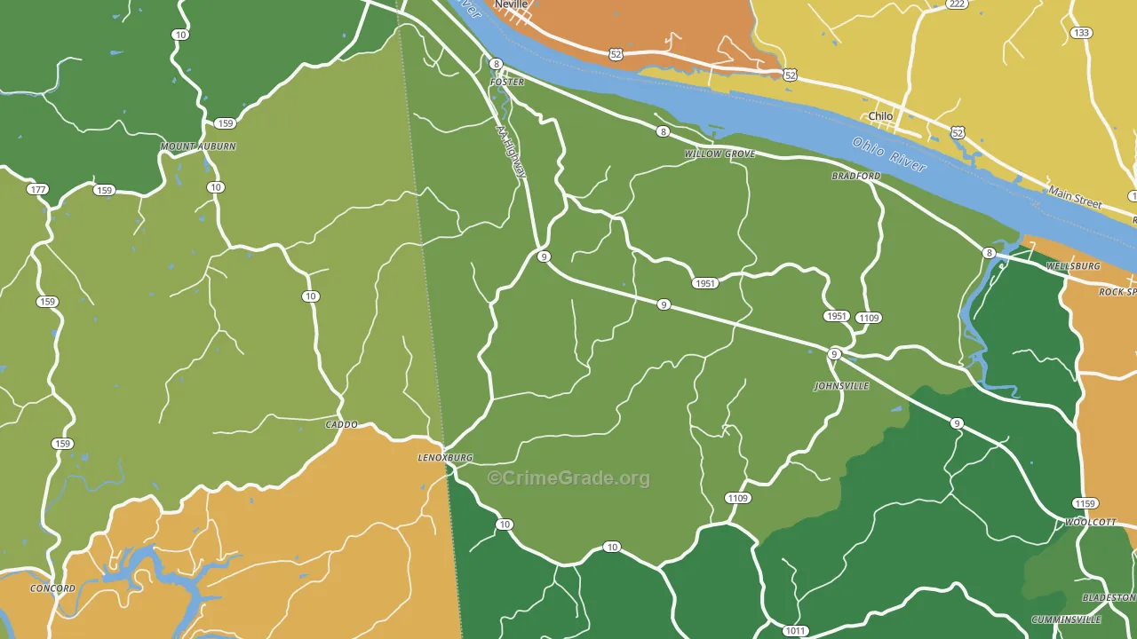 Foster, KY Map of Murder Rates