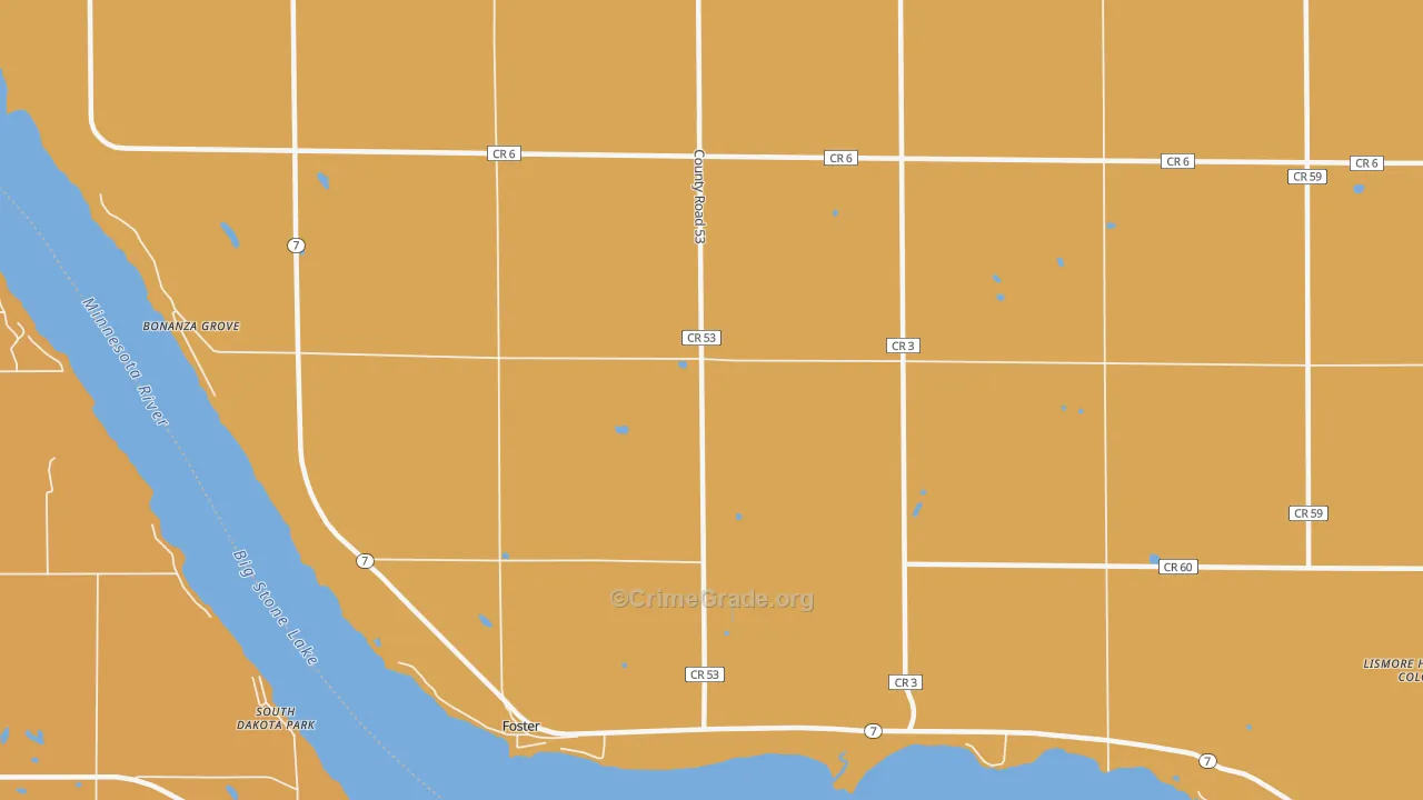Foster, MN Map of Murder Rates