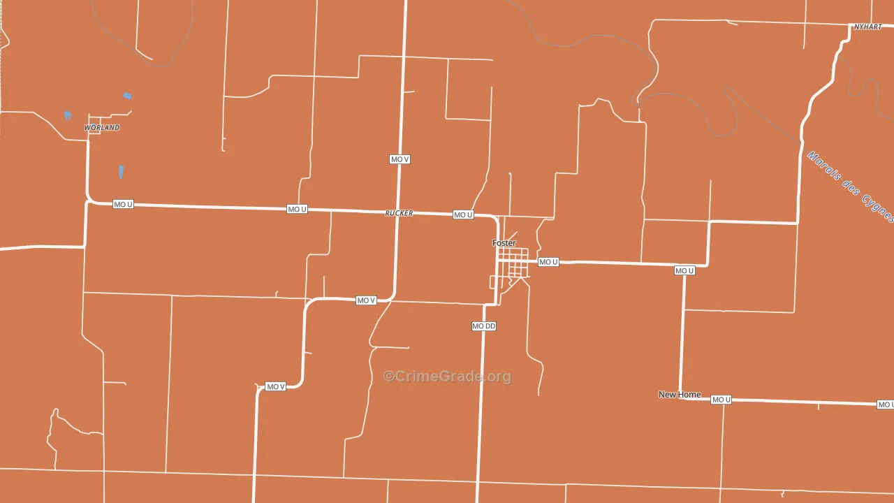 Foster, MO Map of Murder Rates