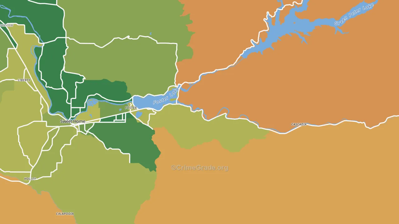 Foster, OR Map of Murder Rates