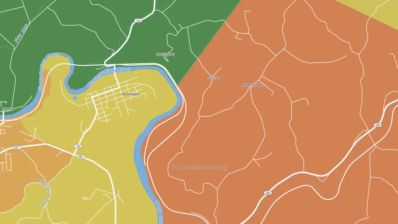 Foster, PA Map of Murder Rates