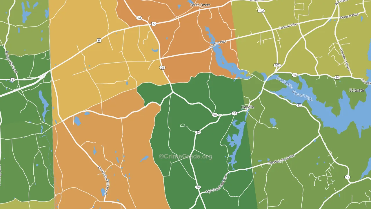 Foster, RI Map of Murder Rates