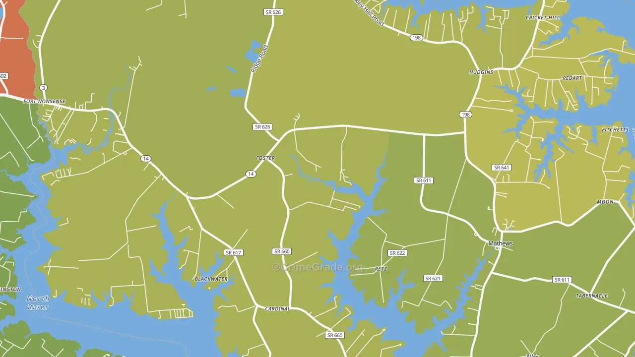 Foster, VA Map of Murder Rates