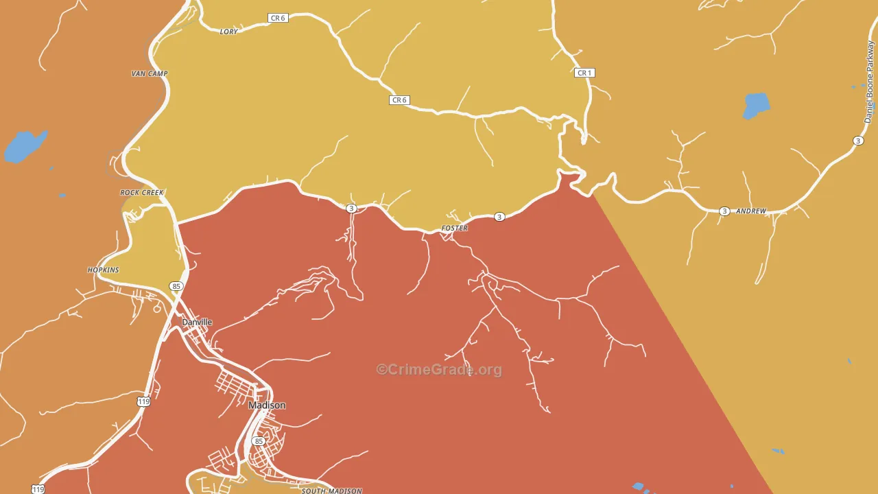 Foster, WV Map of Murder Rates