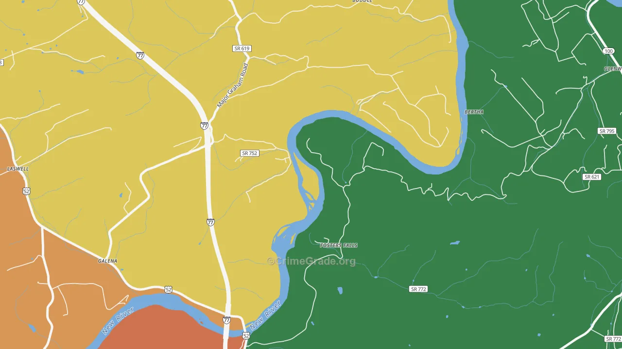 Fosters Falls, VA Map of Murder Rates