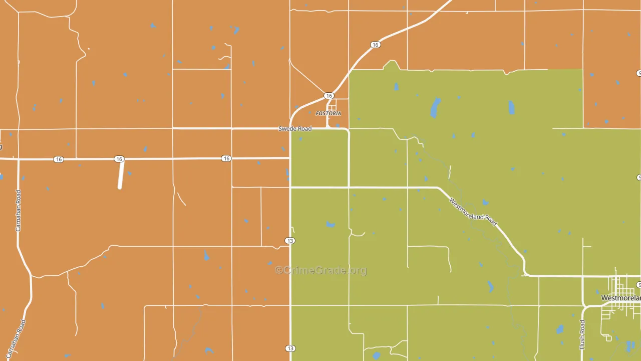 Fostoria, KS Map of Murder Rates