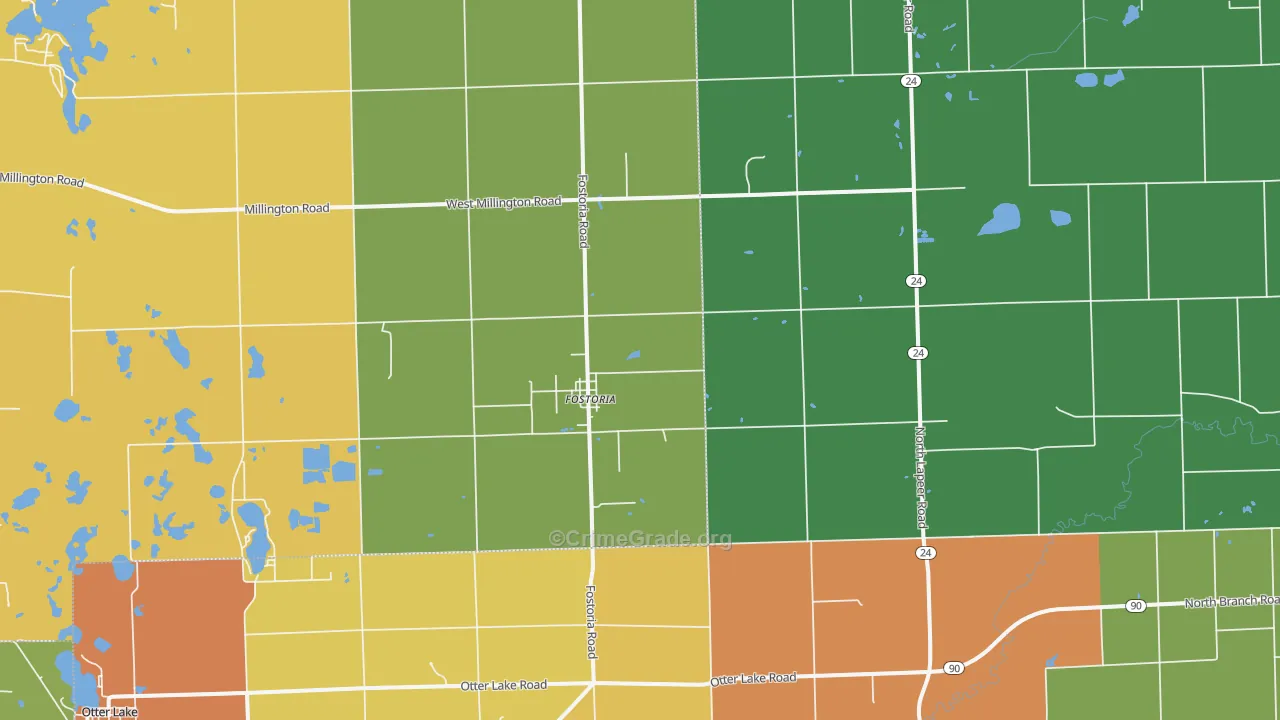 Fostoria, MI Map of Murder Rates