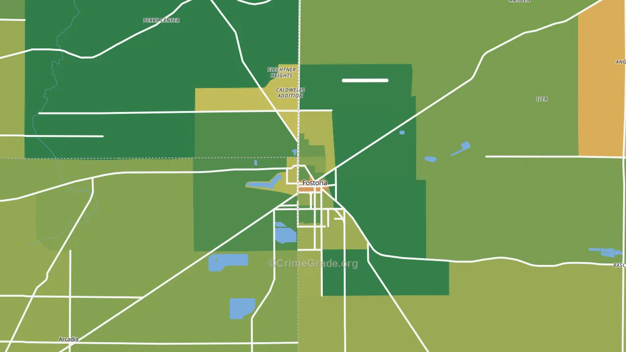 Fostoria, OH Map of Murder Rates
