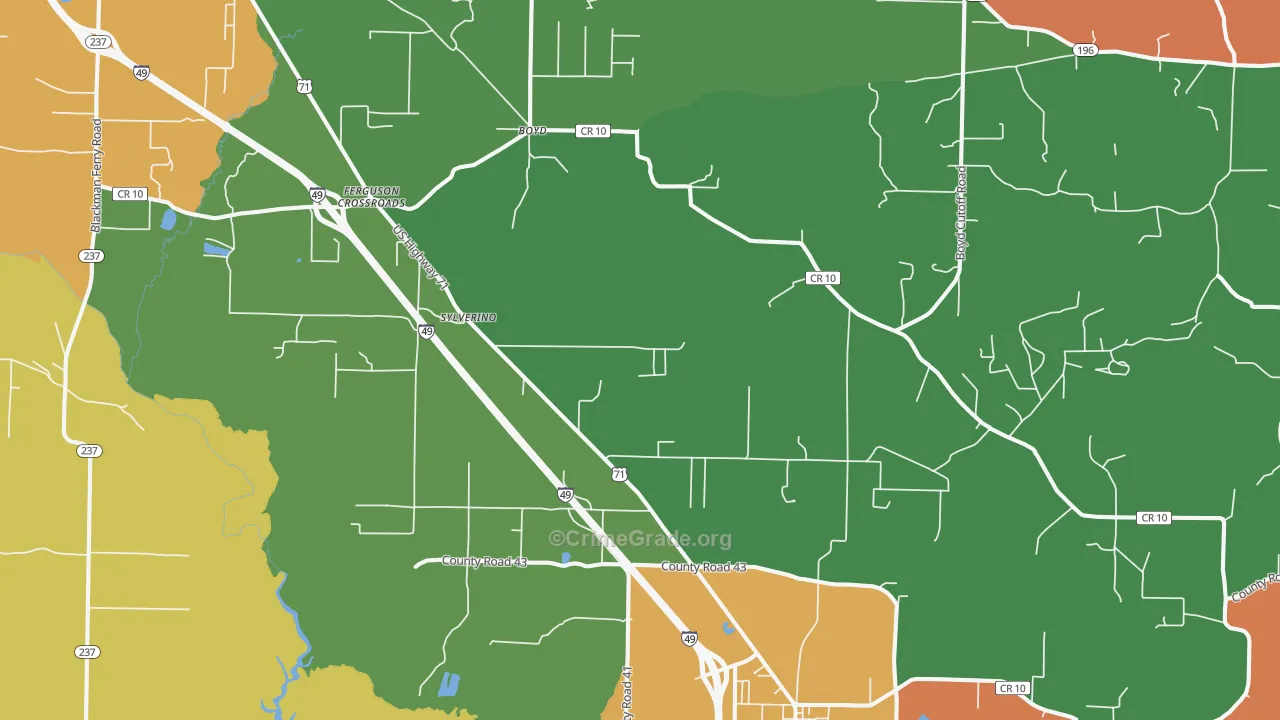Fouke, AR Map of Murder Rates