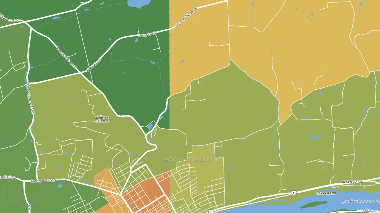 Foundryville, PA Map of Murder Rates