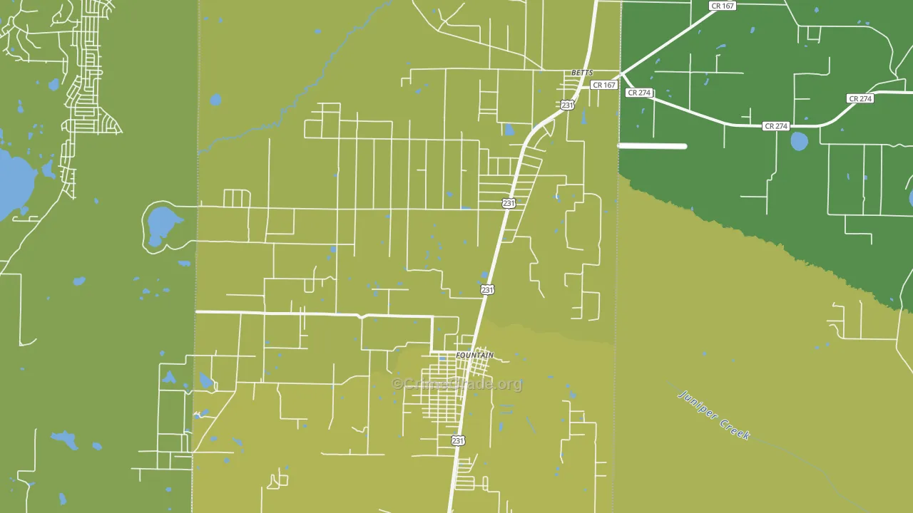 Fountain, FL Map of Murder Rates