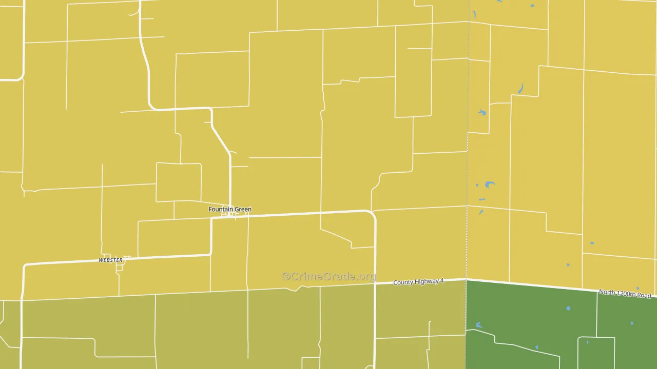 Fountain Green, IL Map of Murder Rates