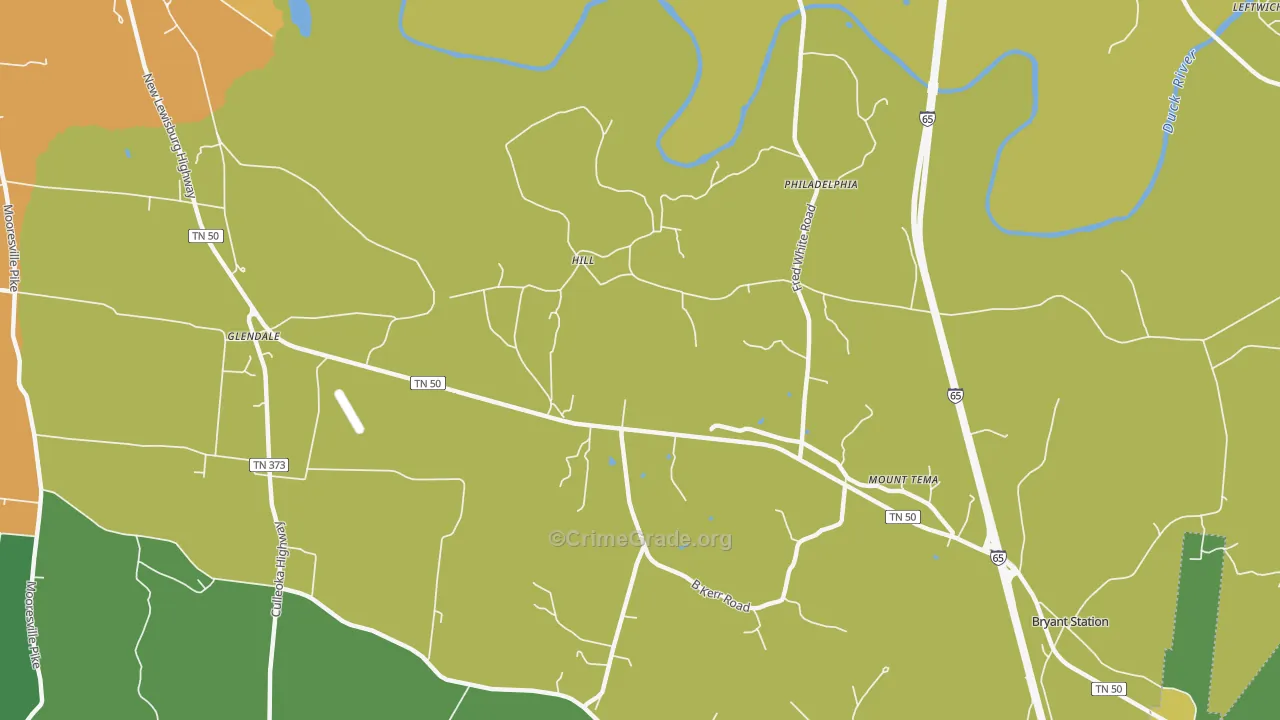 Fountain Heights, TN Map of Murder Rates