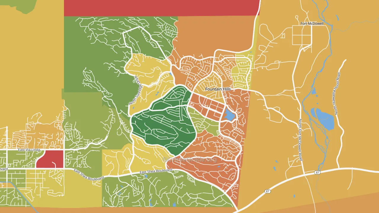 Fountain Hills, AZ Map of Murder Rates