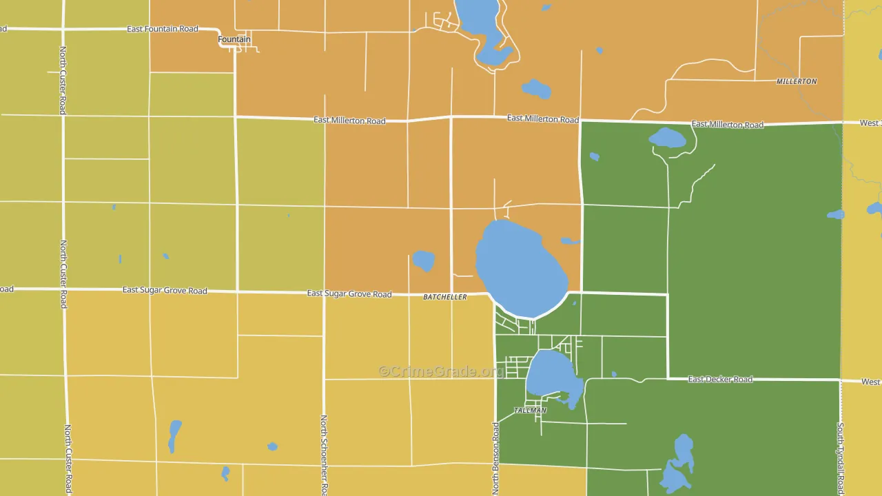 Fountain, MI Map of Murder Rates
