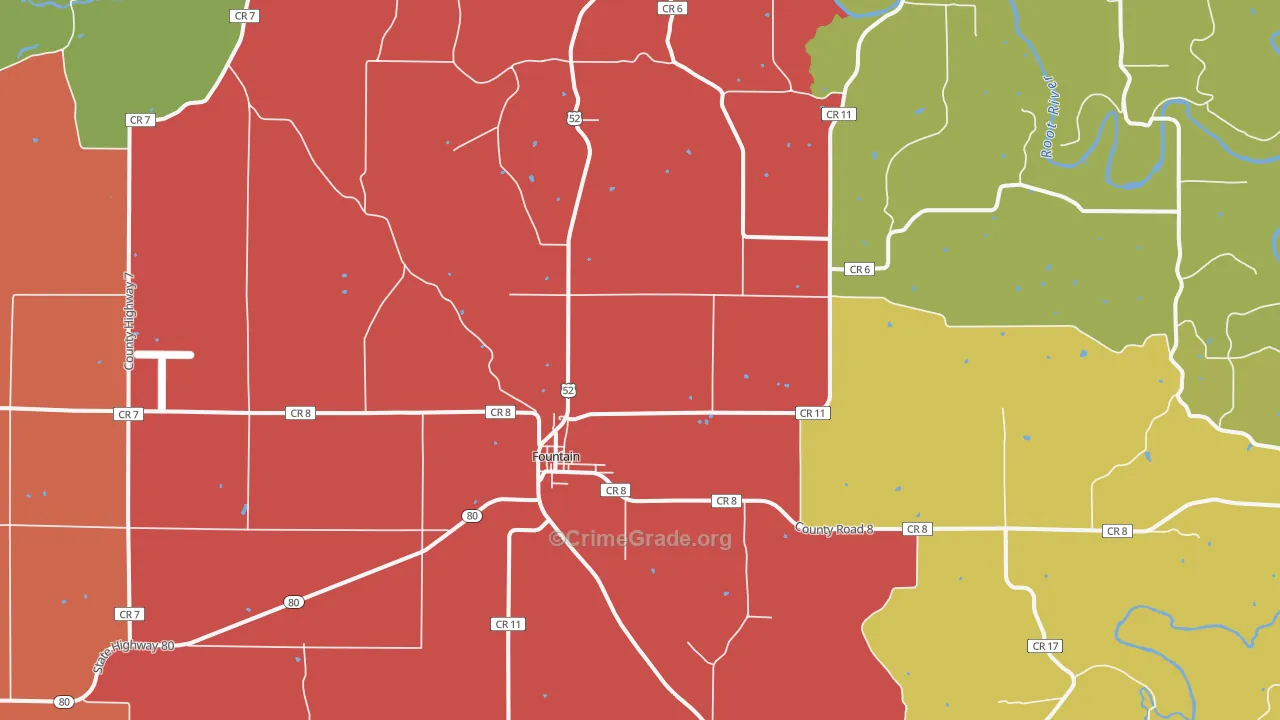 Fountain, MN Map of Murder Rates