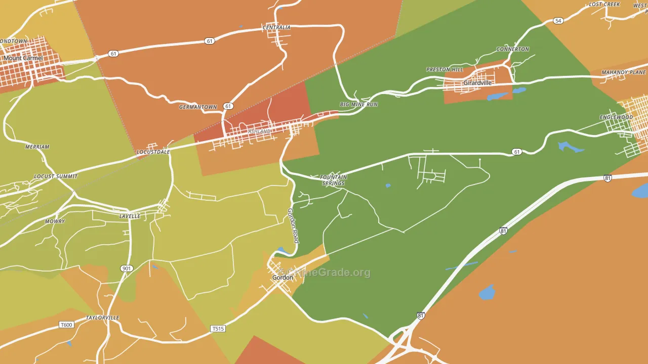 Fountain Springs, PA Map of Murder Rates