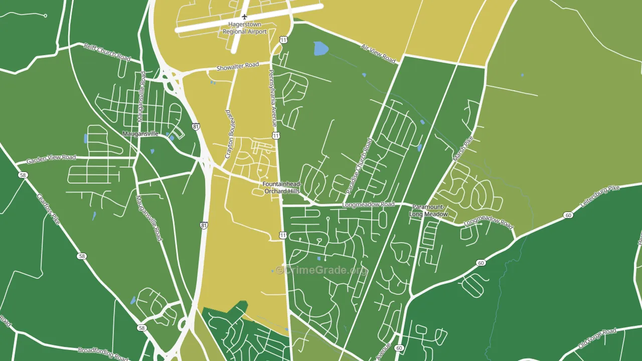 Fountainhead-Orchard Hills, MD Map of Murder Rates