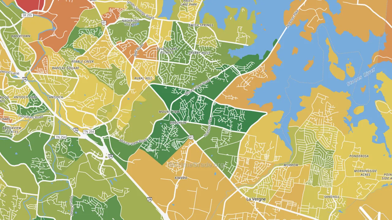 Four Corners, Antioch, TN Map of Murder Rates