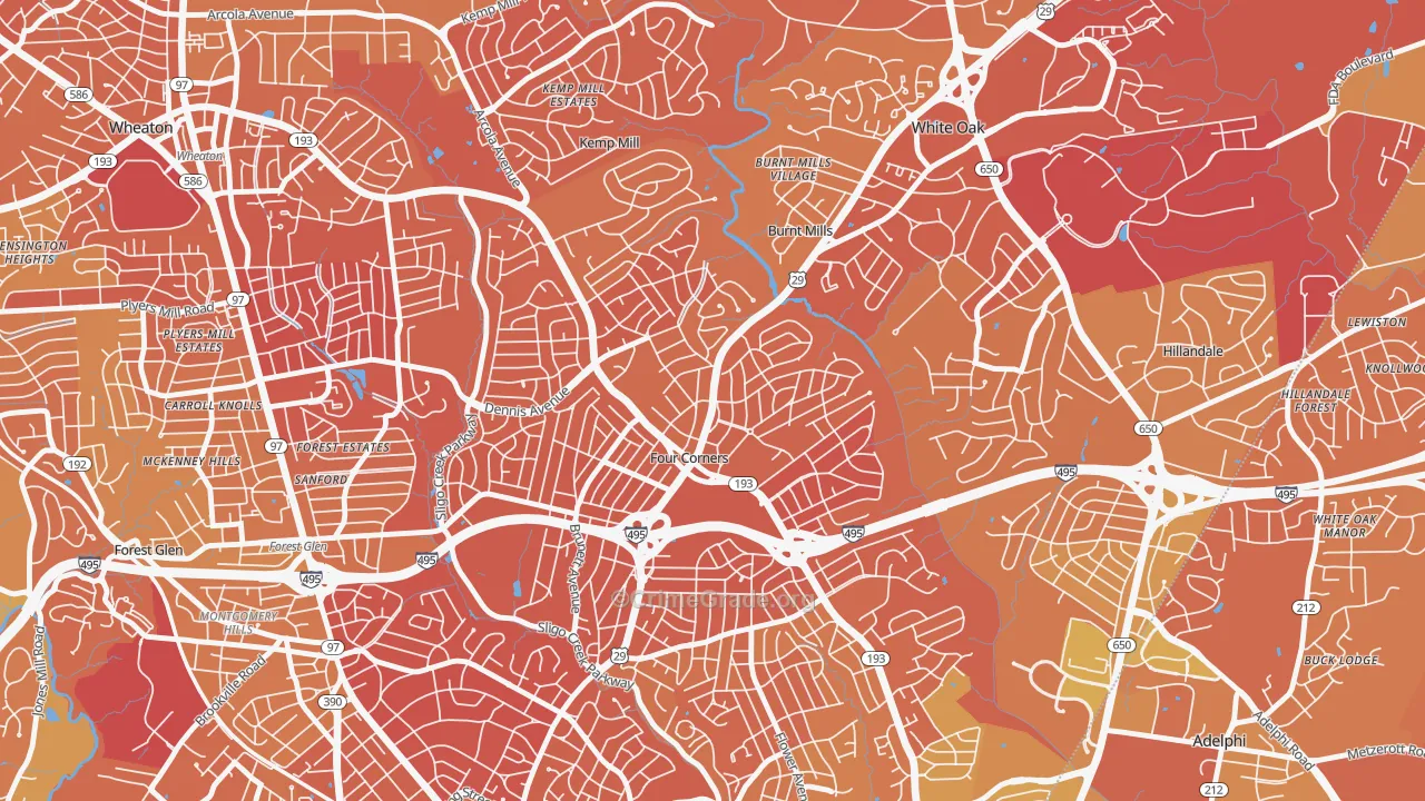 Four Corners, MD Map of Murder Rates