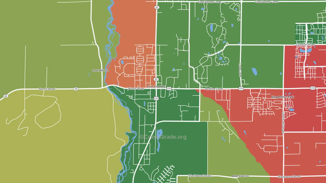 Four Corners, MT Map of Murder Rates